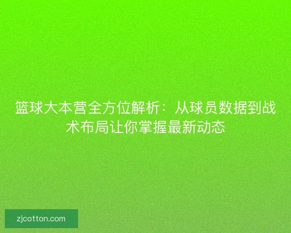 篮球大本营全方位解析：从球员数据到战术布局让你掌握最新动态