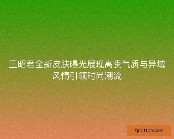 王昭君全新皮肤曝光展现高贵气质与异域风情引领时尚潮流