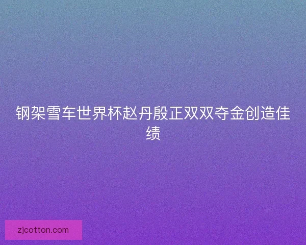 钢架雪车世界杯赵丹殷正双双夺金创造佳绩