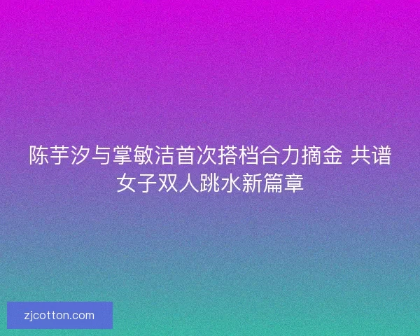 陈芋汐与掌敏洁首次搭档合力摘金 共谱女子双人跳水新篇章