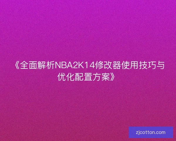 《全面解析NBA2K14修改器使用技巧与优化配置方案》